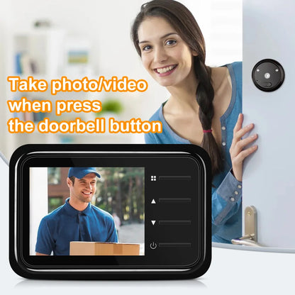 2.4 Inch LCD Door Peephole Camera with IR Night Vision & Video Recording