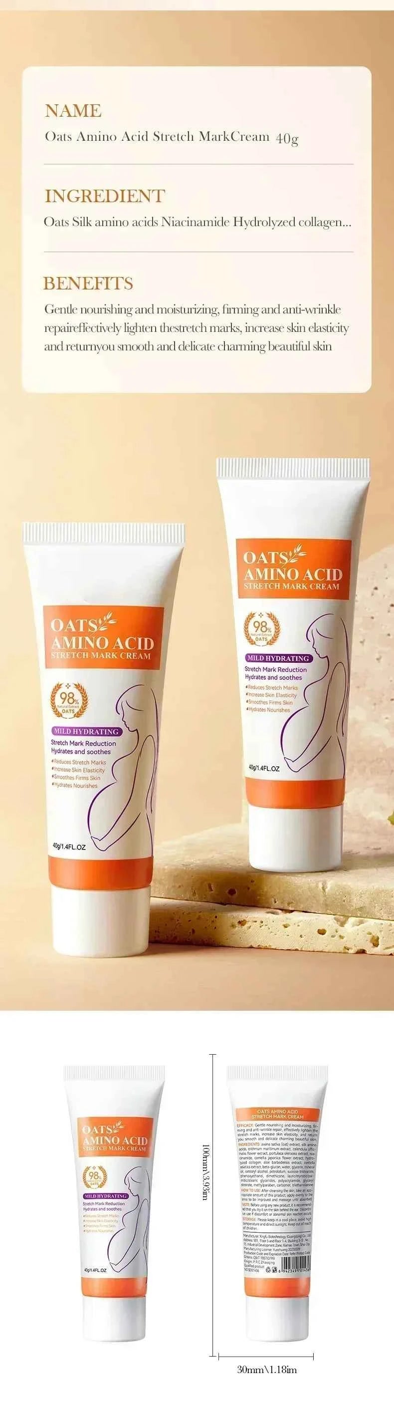 Maternity Stretch Mark Permanent Removal cream Brighten Anti-Winkle Smooth Repair Firming Restore Skin Elasticity Body Skin Care