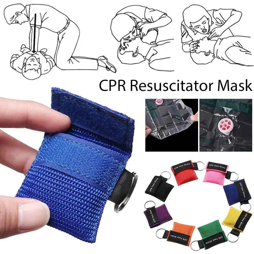 1-10pcs Professional First Aid CPR Breathing Mask Protect Rescuers Artificial Respiration Reuseable With One-way Valve Tools