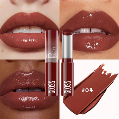 Glass Shine Lip Glaze, Mirror Finish Lipstick, Waterproof, Long Lasting, Non-Transfer, Plumping, Nude Shades - Shello's Creative Boutique