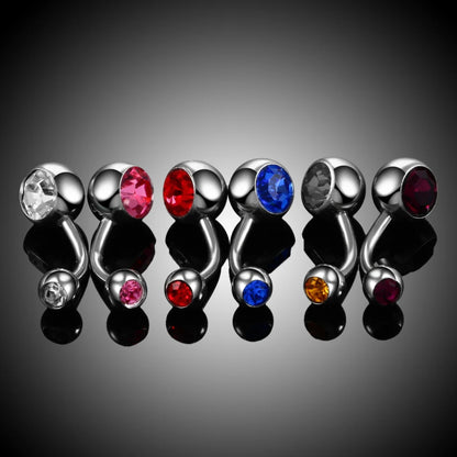 Stainless Steel Cubic Zirconia Drop Navel Ring