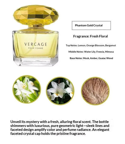 Osmanthus, Peony, and Pomegranate Fragrance Perfume for Women - Crystal Diamond Series, Light and Elegant Scent parfum - Shello's Creative Boutique