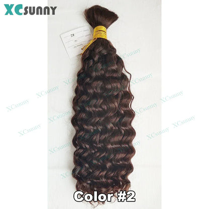 Deep Curly Human Hair for Boho Braids - Color 4/27 & 4/30 Ombre Bulk Hair - Shello's Creative Boutique