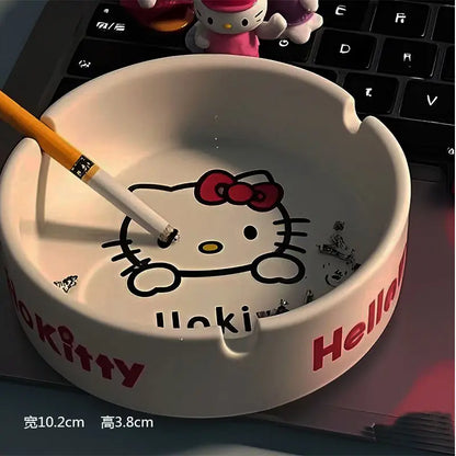 Kawaii Cartoon Character Glass Ashtray – Cute Home Décor Ash Holder Desktop Gift