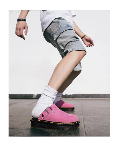 Men's Summer Half Slippers - Non-Slip Beach Clogs Casual Leather Sandals