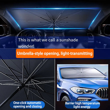 Foldable Car Windshield Sun Shade — Portable Sunscreen Parasol for Front Window
