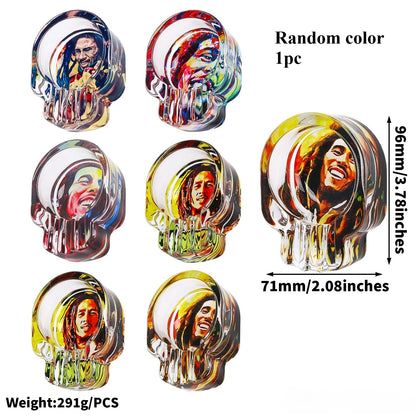 Gothic Skull Glass Ashtray – Detailed Carved Skull Head Design 85mm Smoking Accessory