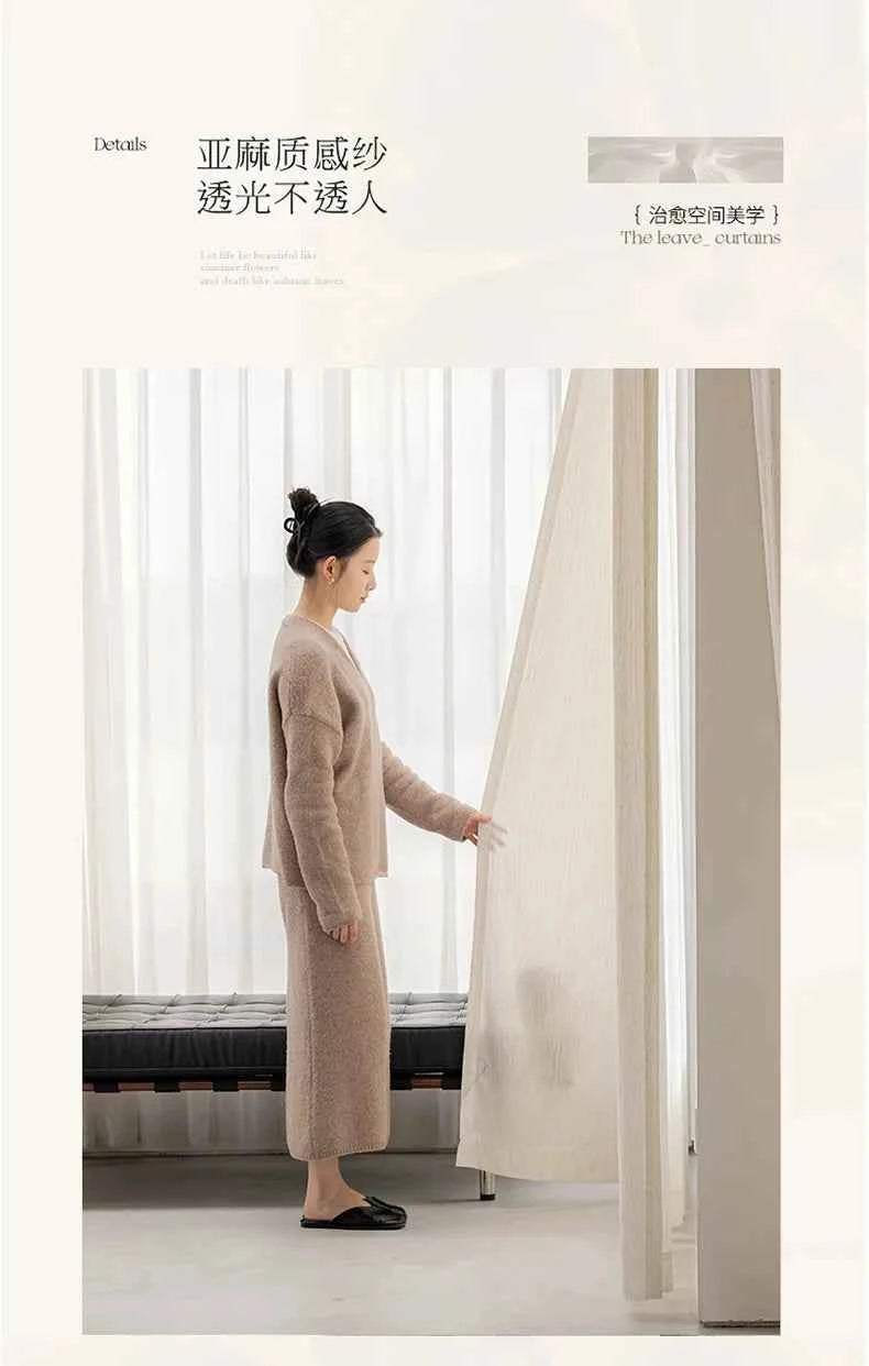 Luxurious Textured Thick Tulle Curtains - Insulated Sheer Drapes for Living Room & Bedroom