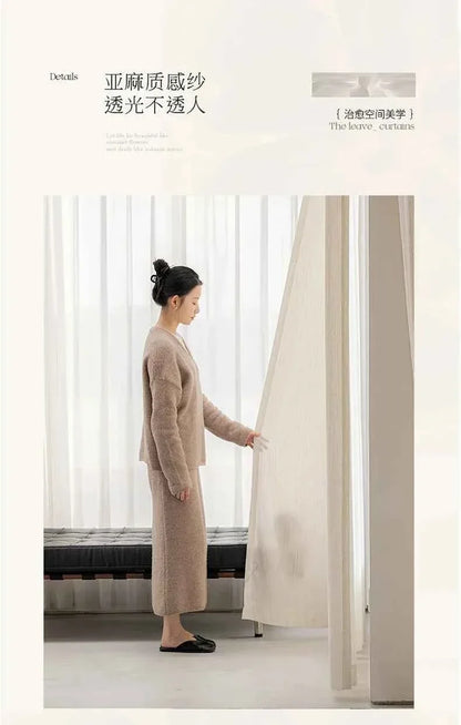 Luxurious Textured Thick Tulle Curtains - Insulated Sheer Drapes for Living Room & Bedroom - Shello's Creative Boutique