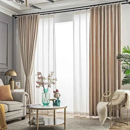Modern Beige Velvet Blackout Curtains - Luxury Flannel Drapes - Shello's Creative Boutique