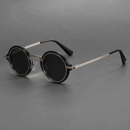 Retro Handmade Small Round Sunglasses Sun Protection Eye Protection UV Protection Men and Women Sunglasses