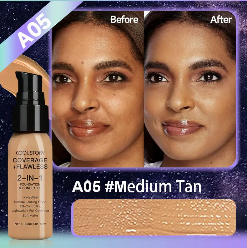 10 Color Lasting Face Foundation Cream Oil-Control Matte BB Cream Liquid Full Coverage Waterproof Hydrating Brighten Concealer - Shello's Creative Boutique