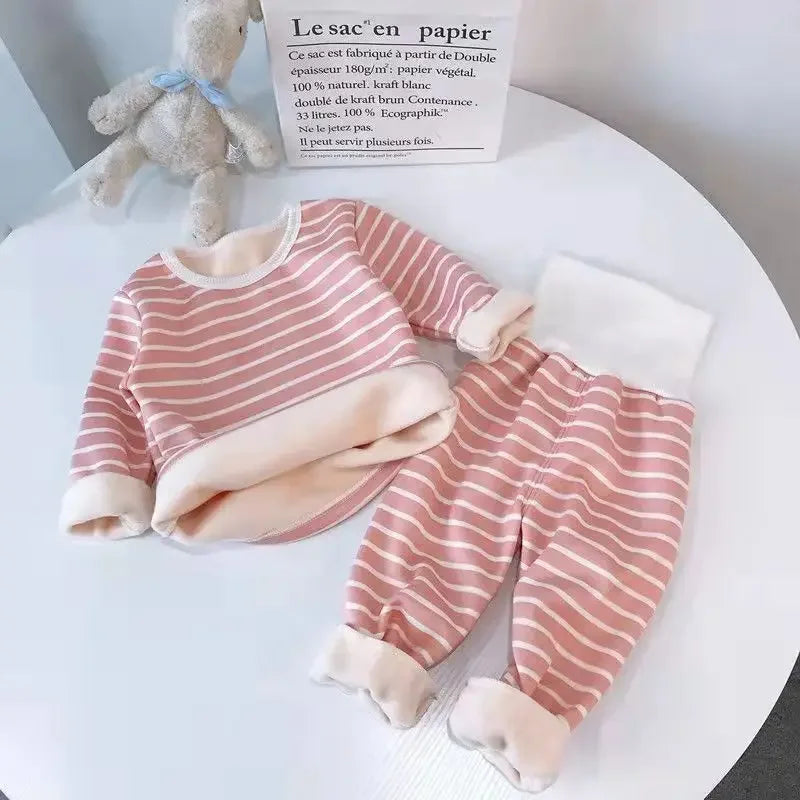 Sonkpuel Unisex Winter Pajama Set – Thickened Plush Cotton Thermal Sleepwear for Kids Shello's Creative Boutique