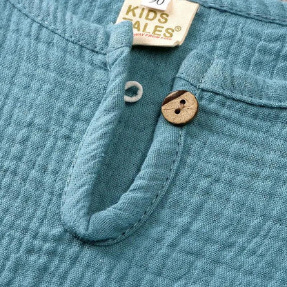 ELVESNEST Cotton-Linen Hooded Summer Set – Unisex Short Sleeve Top & Shorts Outfit for Kids Ages 2–7 - Shello's Creative Boutique