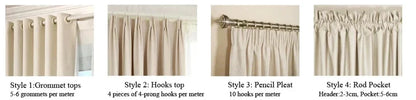 European Luxury Full Blackout Curtains - Heat Insulation & Acoustic Drapes with White Tulle - Shello's Creative Boutique