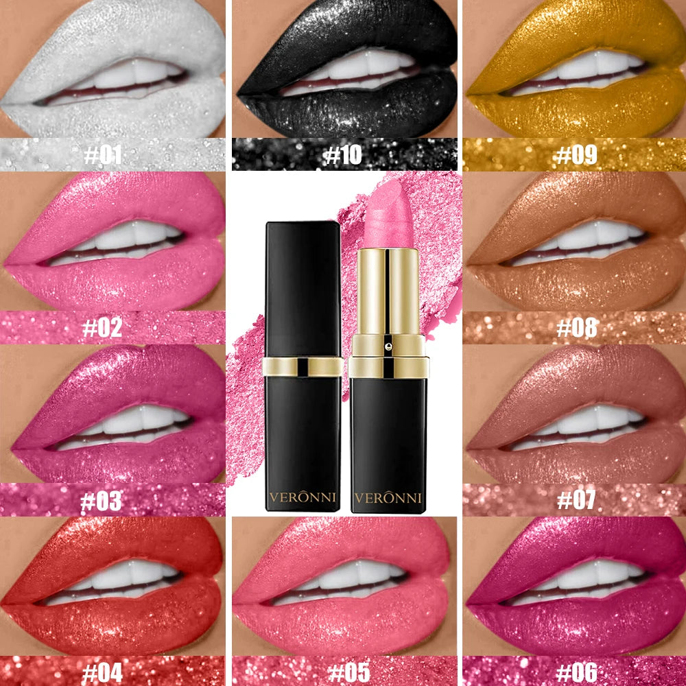 High Pigmented Shiny Lipstick,Stain Resistant,Long-Lasting,Glossy Waterproof Lipstick Shimmering Makeup Valentine'S Day Gift - Shello's Creative Boutique
