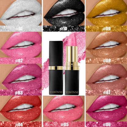 High Pigmented Shiny Lipstick,Stain Resistant,Long-Lasting,Glossy Waterproof Lipstick Shimmering Makeup Valentine'S Day Gift - Shello's Creative Boutique