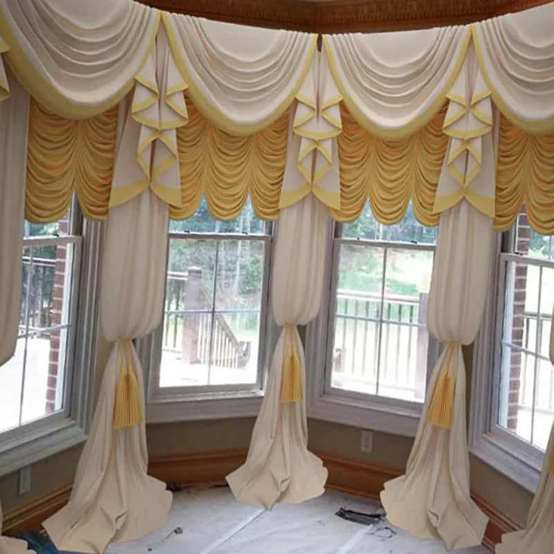 Round Window Curtain Canopy - Roman Blinds for Corner Windows - Shello's Creative Boutique
