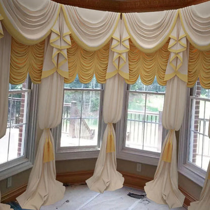Round Window Curtain Canopy - Roman Blinds for Corner Windows - Shello's Creative Boutique