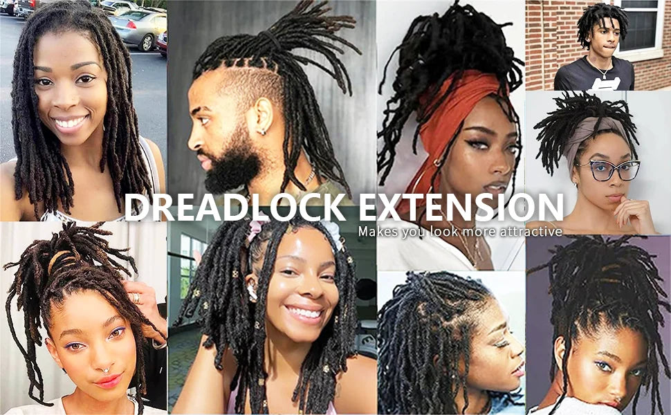 Dreadlocks Extensions Synthetic Dreads Hair  Reggae Hip-hop Synthetic Afro Kinky Style Locs Extensions For Men/Women - Shello's Creative Boutique
