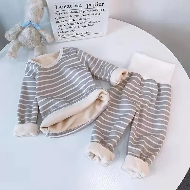 Sonkpuel Unisex Winter Pajama Set – Thickened Plush Cotton Thermal Sleepwear for Kids Shello's Creative Boutique