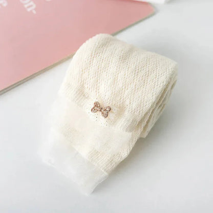 Soft Mesh Lace Summer Leggings for Girls – Hollow-Out Cotton Blend Pants (Ages 1–3) - Shello's Creative Boutique