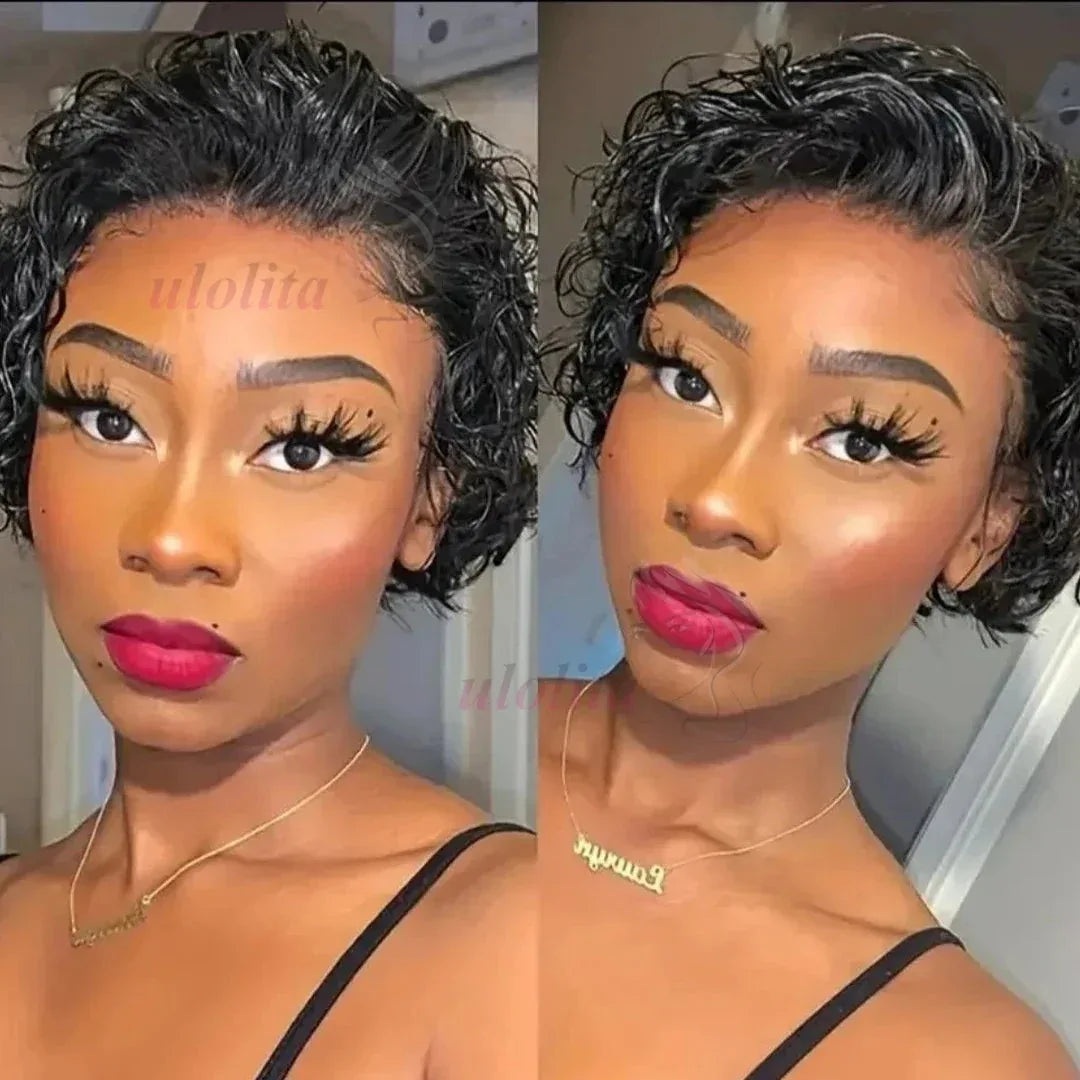 Pixie Cut Short Bob Wig - 100% Human Hair 13x4 Transparent Lace Frontal Wig - Shello's Creative Boutique