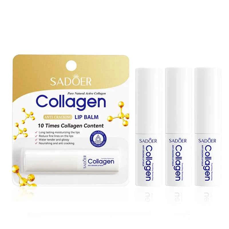 1/2/3pcs SADOER Collagen Lip Balm Moisturizing Anti Wrinkles Anti-aging Nourishing Hydrating Lipstick Lips Skin Care Products