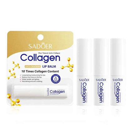 1/2/3pcs SADOER Collagen Lip Balm Moisturizing Anti Wrinkles Anti-aging Nourishing Hydrating Lipstick Lips Skin Care Products
