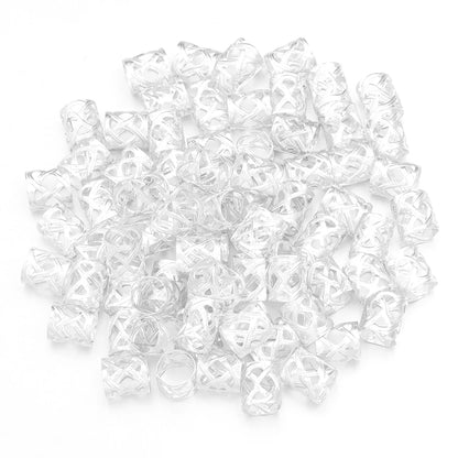 100Pcs/lot Dreadlock Hair Rings Metal Hollow Tube Dirty Dread Braids Adjustable for Cuffs Clip Hair Accessories Styling Tools - Shello's Creative Boutique
