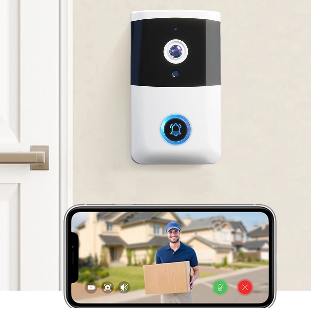 WiFi Wireless Video Doorbell with Night Vision & Two-Way Audio