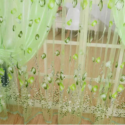Beeinch Floral Tulle Curtains - Modern Sheer Window Panels for Living Room & Bedroom - Shello's Creative Boutique