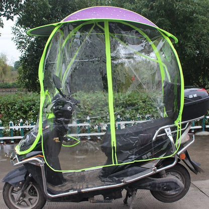 Fully Enclosed Electric Vehicle Canopy – Removable Rainproof Motorcycle Parasol with Metal Bracket