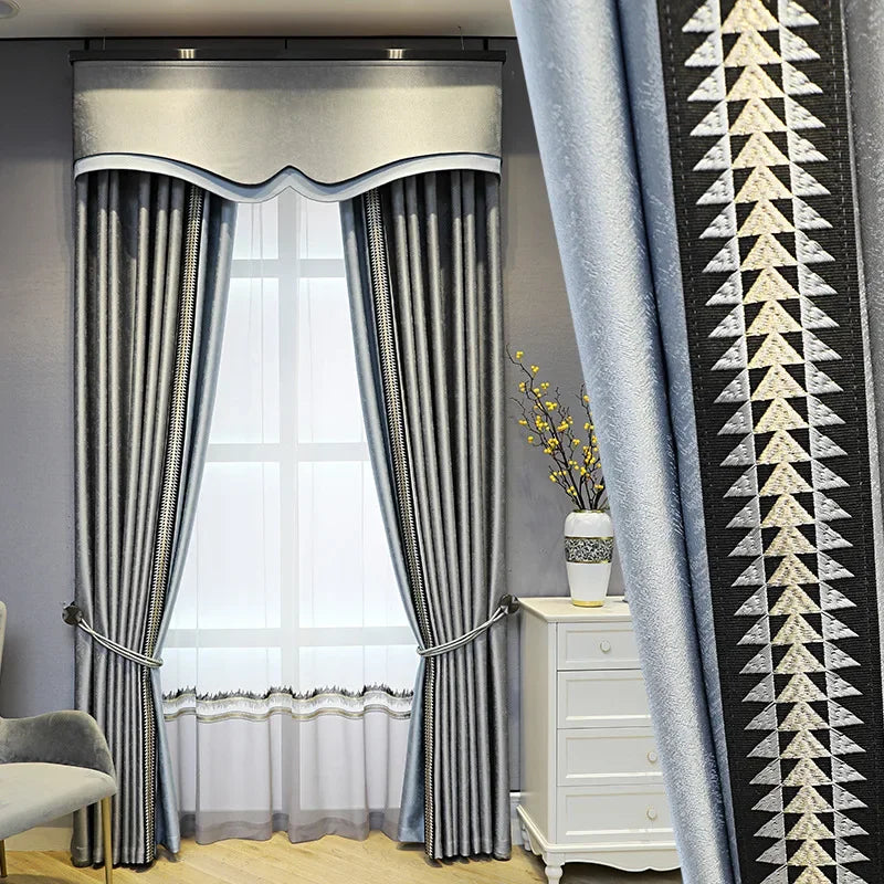 Modern High-End Curtains - Thickened High-Precision Blackout Drapes for Living Room & Bedroom - Shello's Creative Boutique