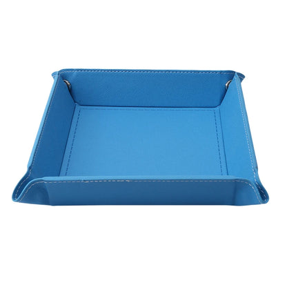 PU Leather Folding Valet Tray – Collapsible Desktop Storage for Keys, Phone, Wallet & Coins