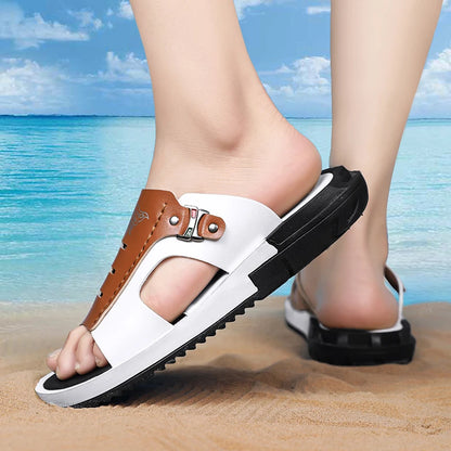 Men's Casual Summer Sandals – Black & Orange
