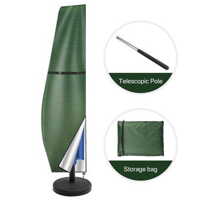 Parasol Rain Cover 210D Oxford Fabric – Waterproof UV-Resistant Patio Umbrella Storage Cover