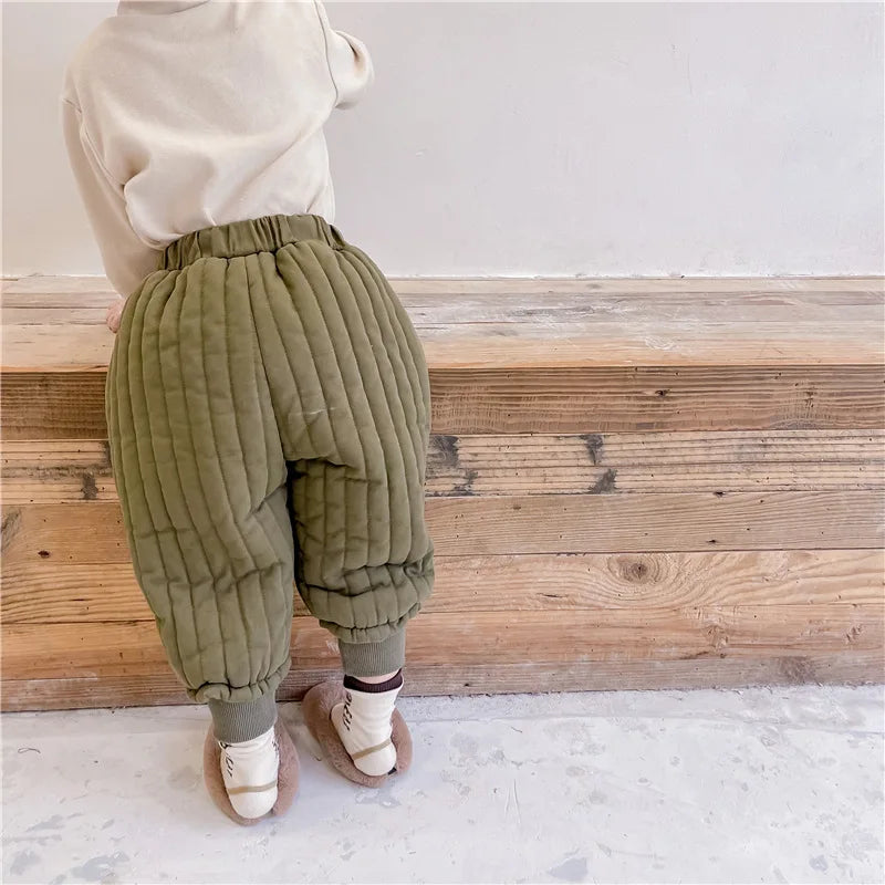 Winter Cotton-Padded Kids Harem Trousers – Unisex Full-Length Thermal Pants (Ages 2–7) Shello's Creative Boutique