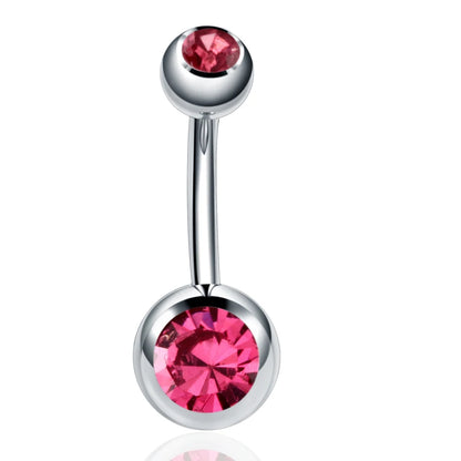 Stainless Steel Cubic Zirconia Drop Navel Ring