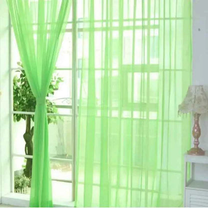 100*270cm Modern Curtains White Transparent Gauze Curtains Solid Color Kitchen Curtain Valves Window Fabrics Rustic Decoration