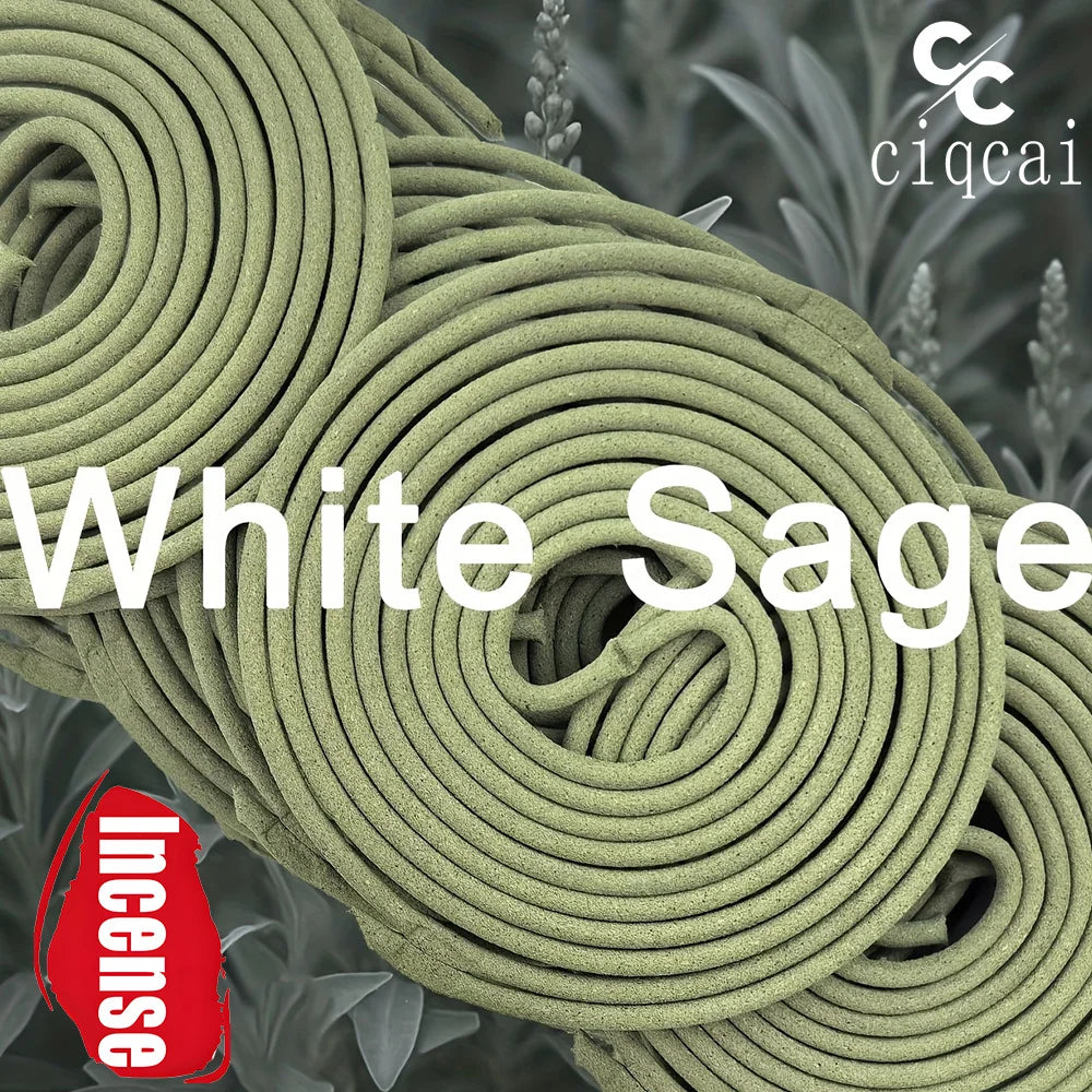 White Sage Spiral Incense Coils - Long-Lasting 2-Hour Burn (22-198 Pieces) - Shello's Creative Boutique