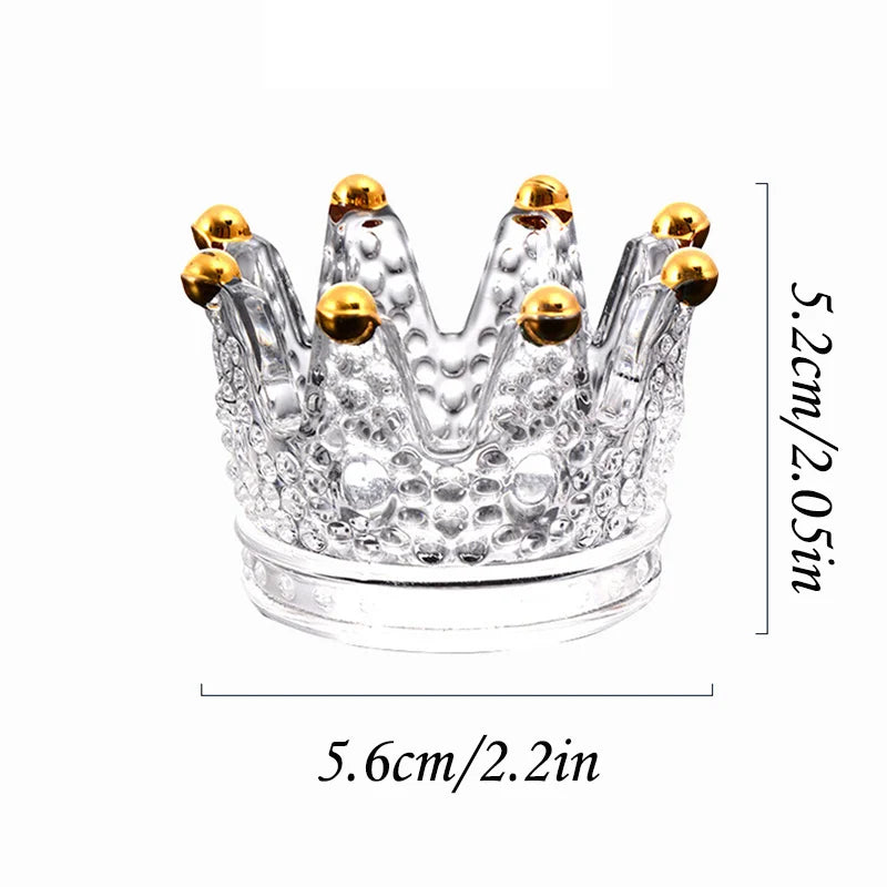 Crown Glass Crystal Ashtray – European Candlestick Style Home Décor