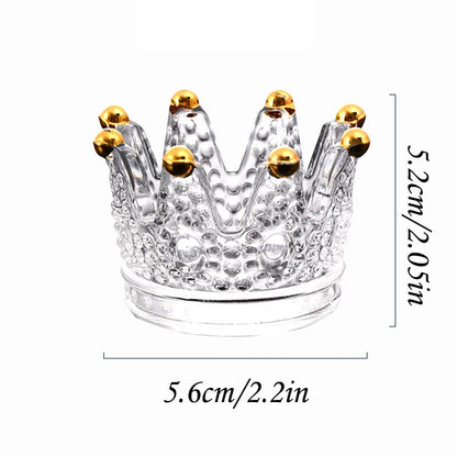 Crown Glass Crystal Ashtray – European Candlestick Style Home Décor