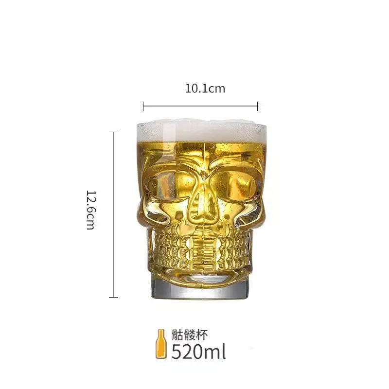 Skull Mug With Handle – Large Capacity Heat-Resistant Lead-Free Glass Beer & Coffee Cup