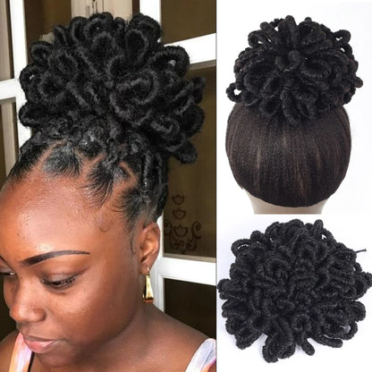 Synthetic Afro Puff Drawstring Ponytail - Dreadlock Hair Bun Extension