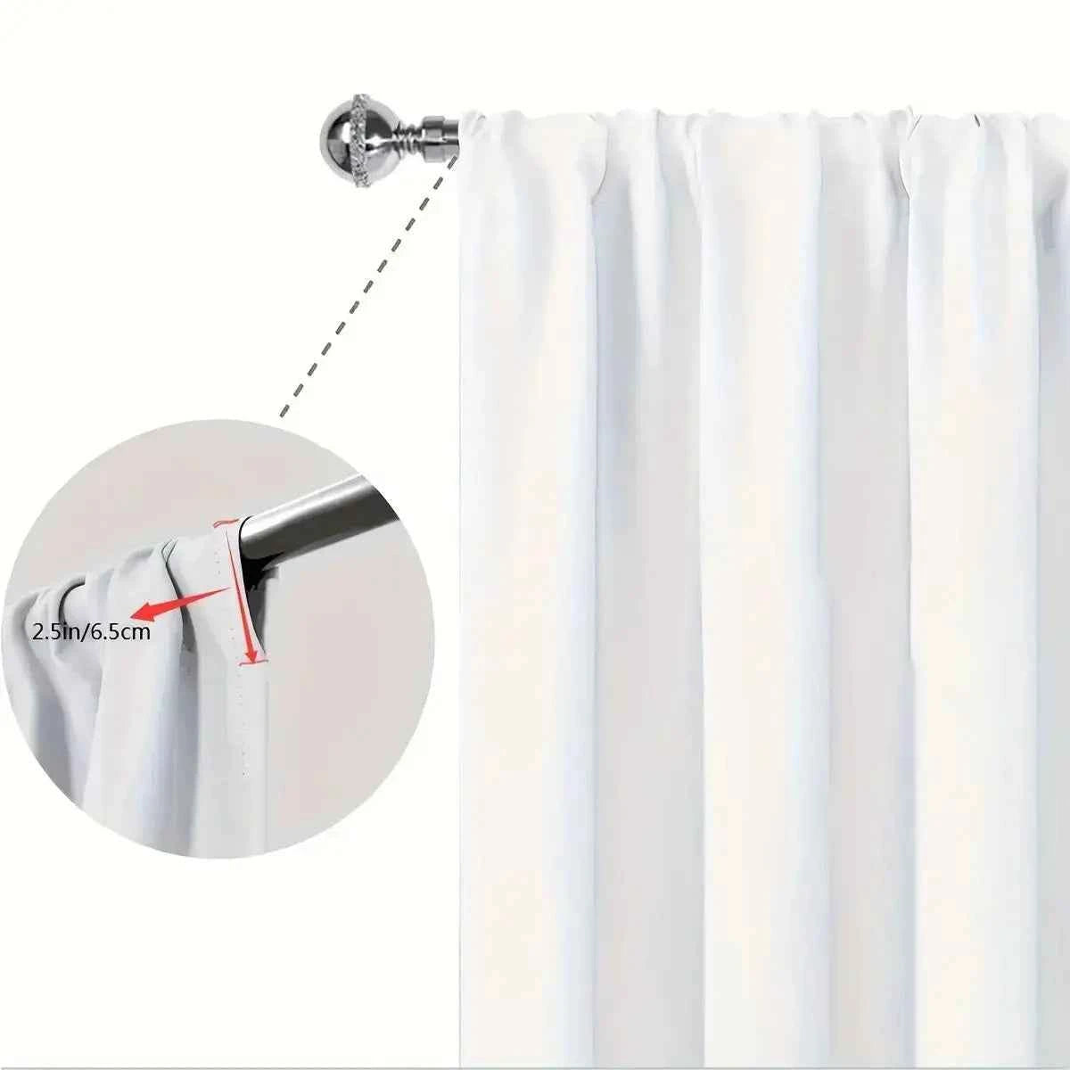 Elegant Red Curtains - Modern Geometric Pole Pocket Drapes for Bedroom & Living Room, 2 Panels