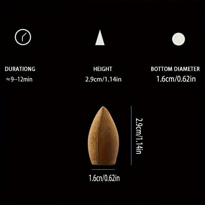 Natural Sandalwood Backflow Incense Cones - 100g Waterfall Burner Compatible