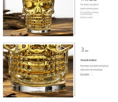 Skull Mug With Handle – Large Capacity Heat-Resistant Lead-Free Glass Beer & Coffee Cup