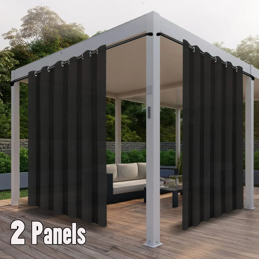 Heavy-Duty Waterproof Outdoor Curtains – UV Guard Grommet Drapes (2 Pack) - Shello's Creative Boutique
