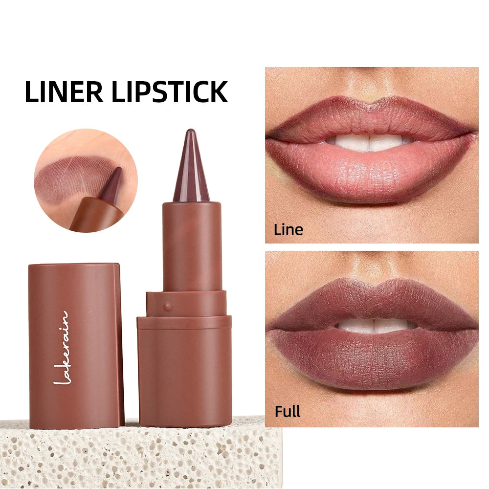 Lakerain Lip Liner Matte Black Brown Velvet Lipstick Waterproof Non Sticky Contouring Tint Lipliner Crayon Lip Makeup - Shello's Creative Boutique